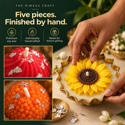 Ganpati Gift Set | Sunflower Urli & Mithai Candles