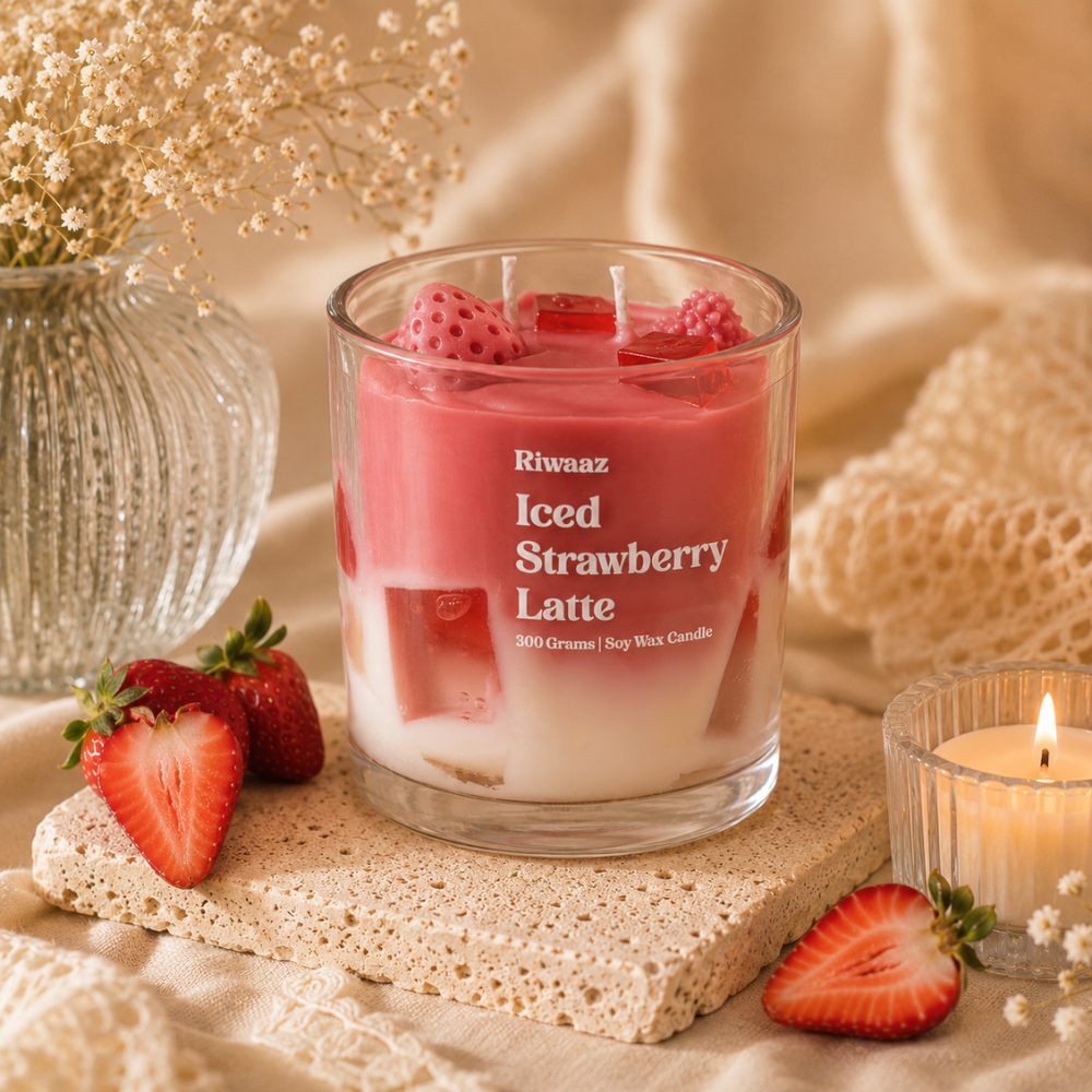 Iced Strawberry Latte Candle