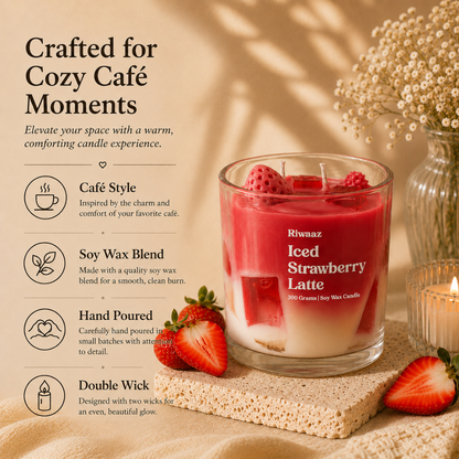 Iced Strawberry Latte Candle