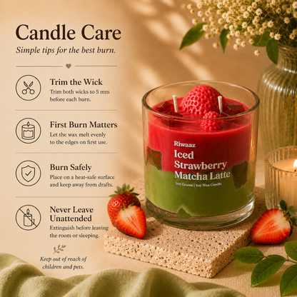 Iced Strawberry Matcha Latte Candle