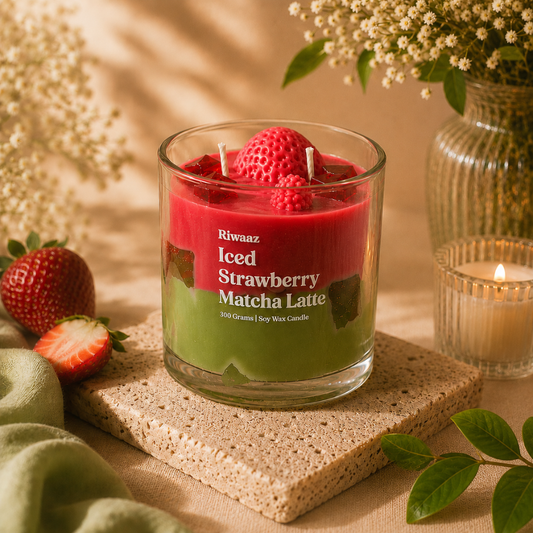 Iced Strawberry Matcha Latte Candle