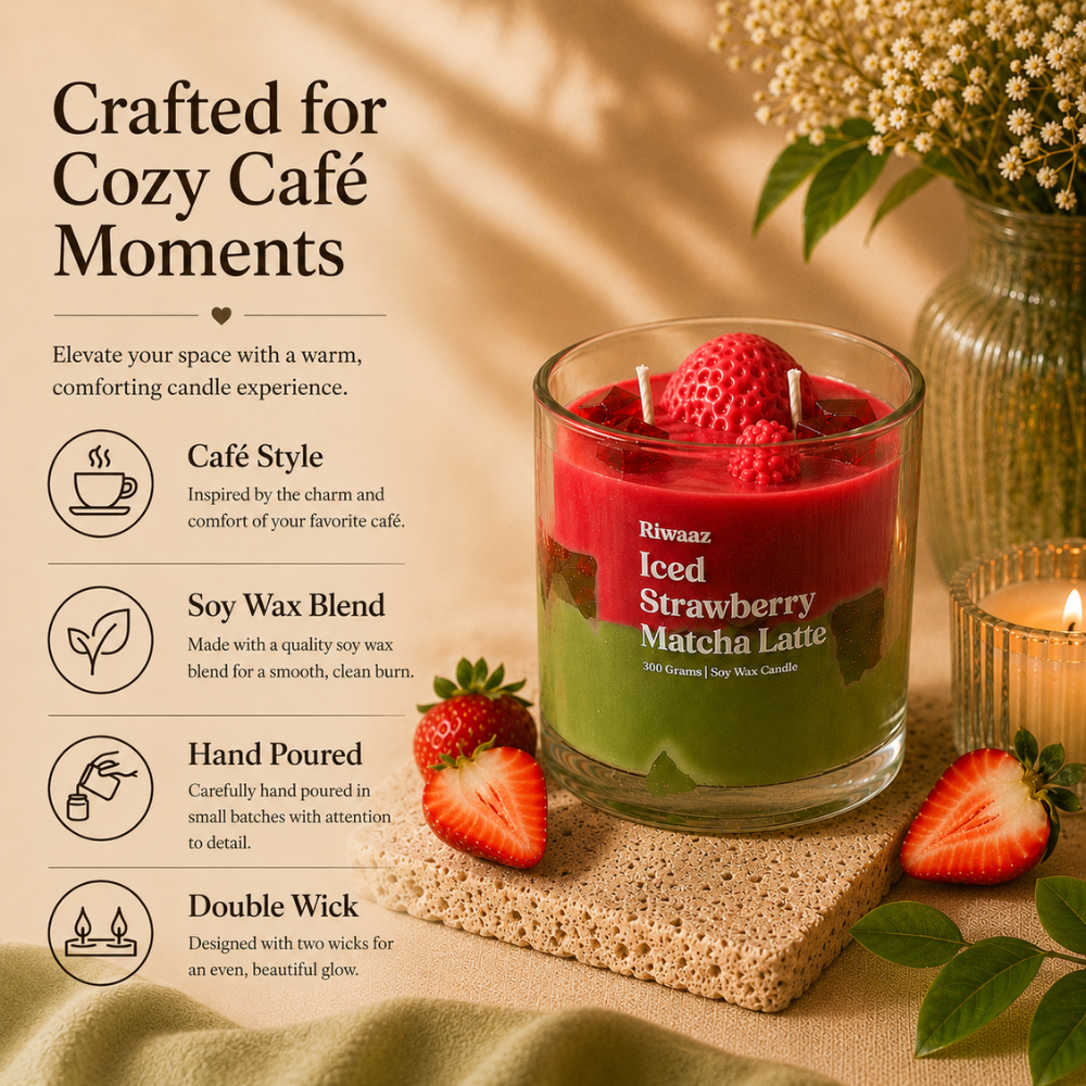 Iced Strawberry Matcha Latte Candle