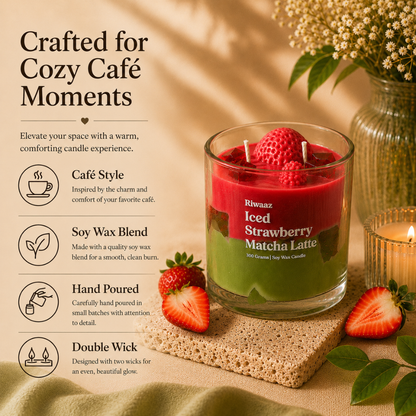 Iced Strawberry Matcha Latte Candle