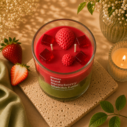 Iced Strawberry Matcha Latte Candle