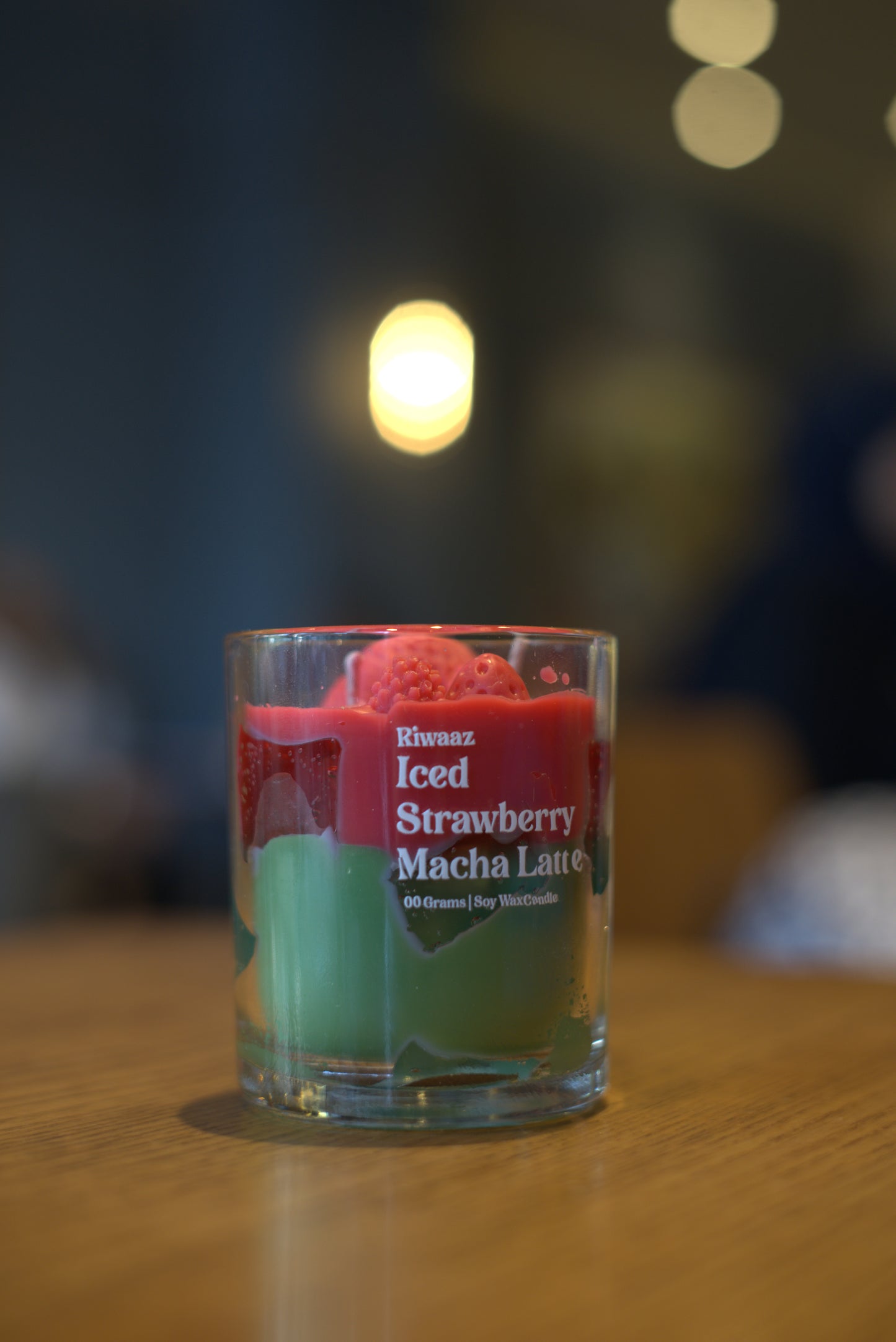 Iced Strawberry Matcha Latte Candle - 350g Premium Soy Wax