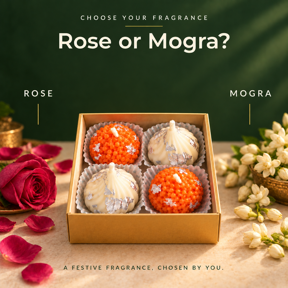 Modak & Ladoo Soy Wax Candle Gift Box