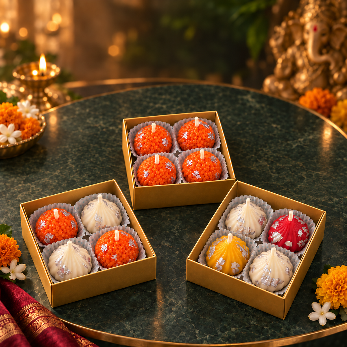 Modak & Ladoo Soy Wax Candle Gift Box