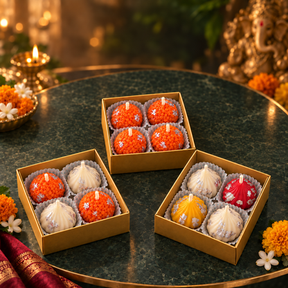 Modak & Ladoo Soy Wax Candle Gift Box