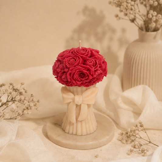 Rose Bouquet Pillar Candle