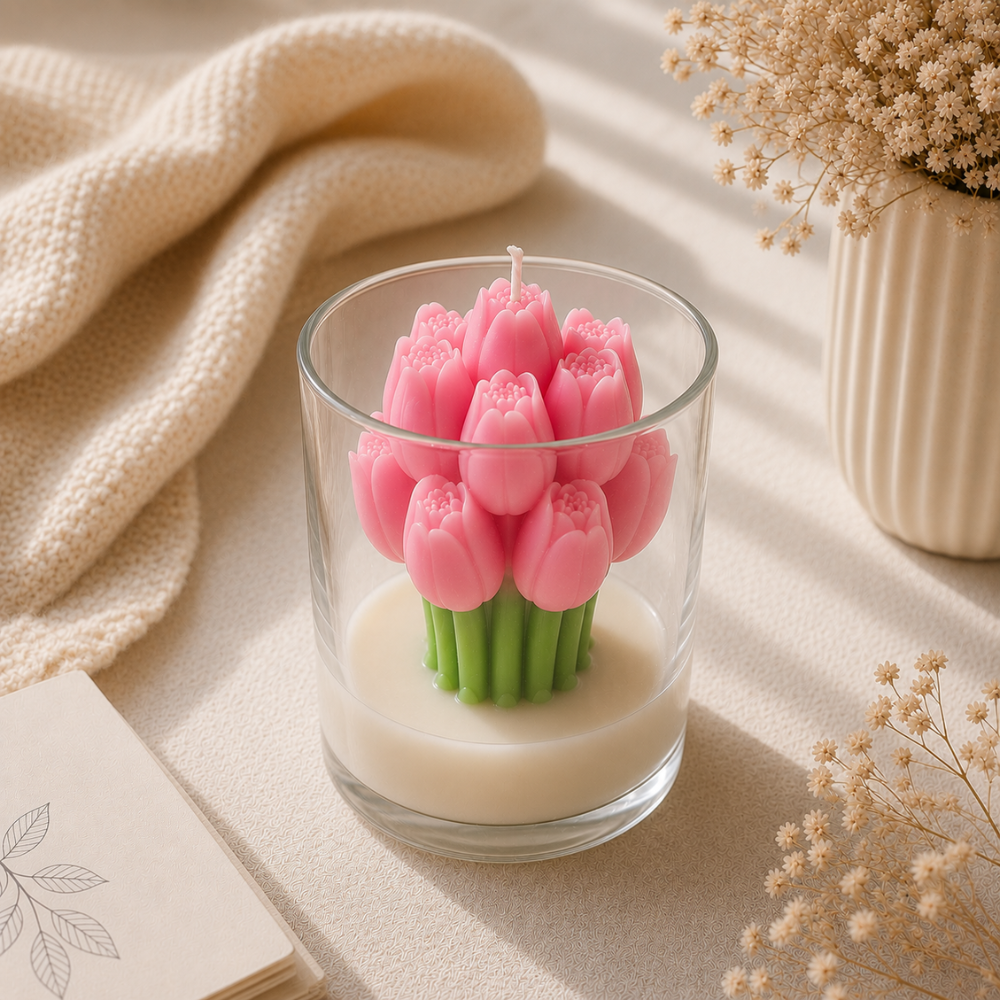 Tulip Bouquet Candle Jar