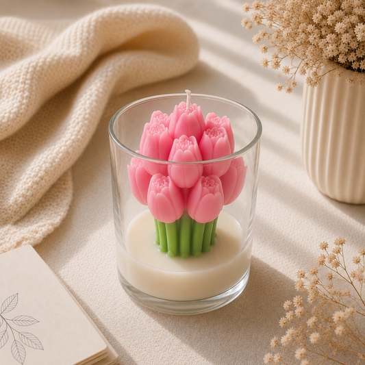 Tulip Bouquet Candle Jar