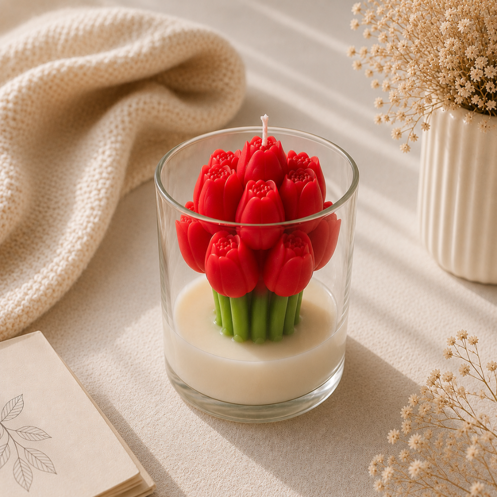 Tulip Bouquet Candle Jar