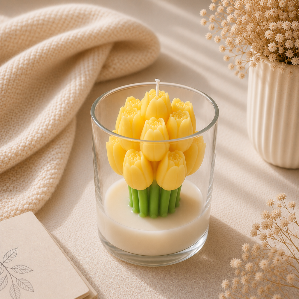 Tulip Bouquet Candle Jar